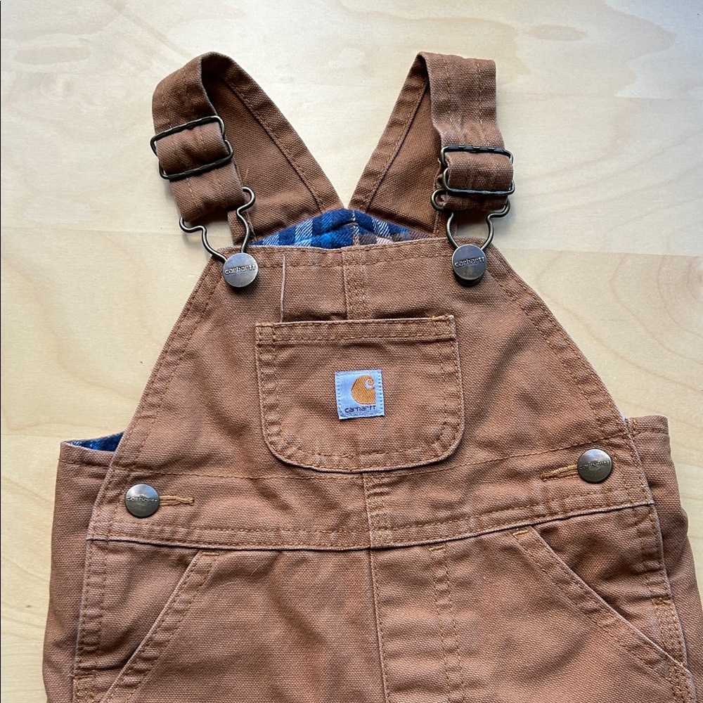 Carhartt Tan Overalls with Fleece Lining - 9 months
